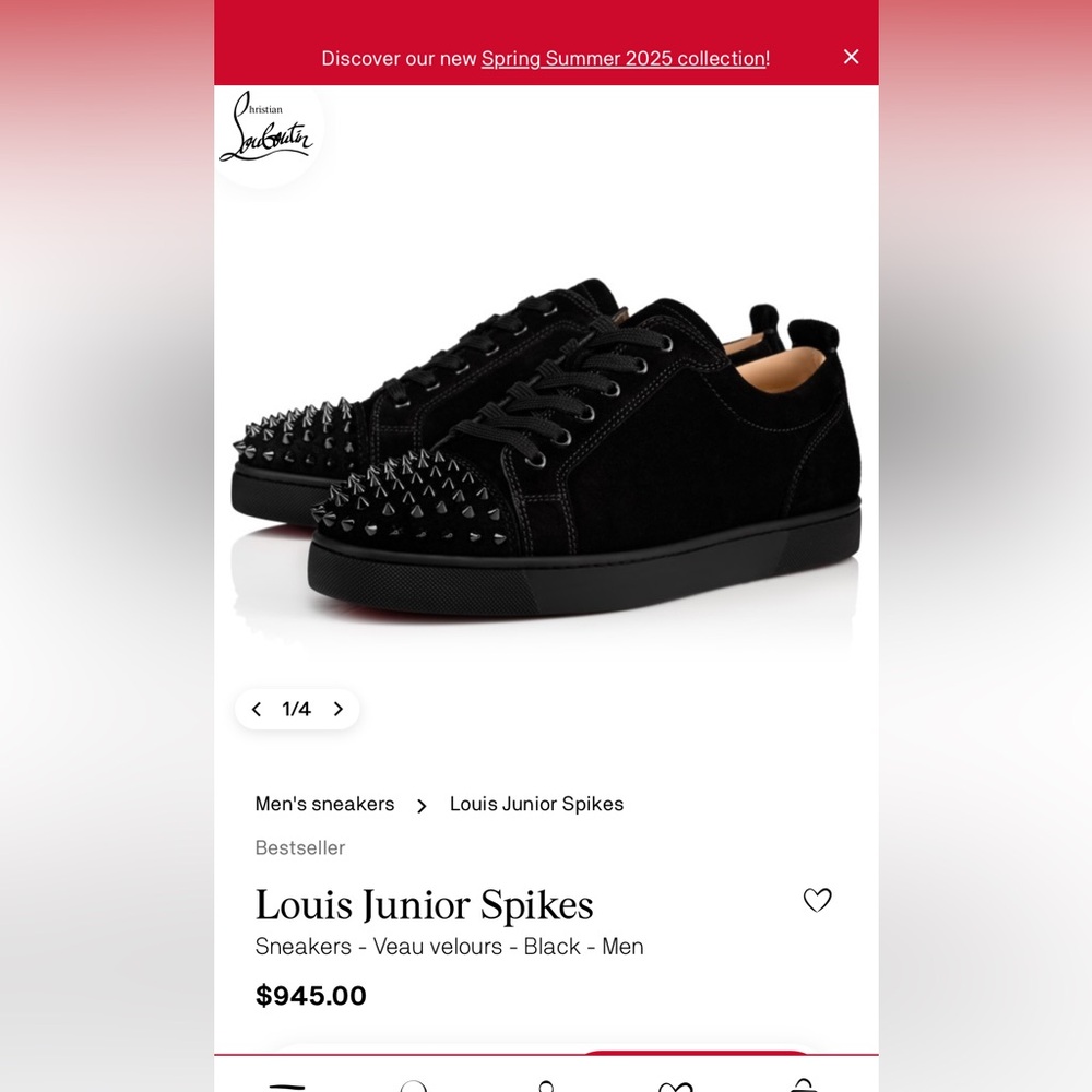 Louis Junior Spikes
Sneakers - Veau velours - Black - Men Size 44
